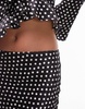 Topshop satin jacquard bias maxi skirt in mono polka dot - part of a set