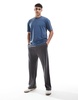 Bershka wide leg sweatpants in charcoal