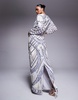 ASOS DESIGN embellished batwing maxi dress in pale blue