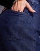 ASOS DESIGN denim mini skirt with glitter in blue