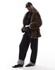 ASOS DESIGN faux fur jacket in animal print