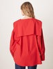 ASOS DESIGN poplin oversized tie front collar blouse in red