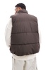 Jack & Jones puffer vest in brown
