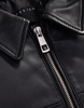 ASOS DESIGN premium real leather harrington jacket in black