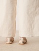 ASOS DESIGN Lysandra leather high-vamp ballet flats in off-white weave