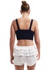 Bershka knitted corset top in navy