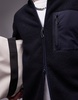 ARKET fleece pile jacket with two-way zip in dark blue