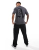 ADPT oversized T-shirt with A backprint in gray