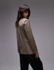 Mango oversized plaid blazer in brown