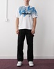 Aape by A Bathing Ape pull on straight leg carpenter pants in black