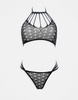 Ann Summers Roxie lace and strap detail crotchless set in black