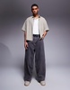 ASOS DESIGN oversized baggy fit jeans in washed gray