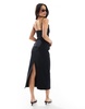 Bershka bengaline halterneck maxi dress in black