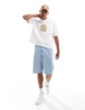 ASOS DESIGN oversized t-shirt in white with cherub chest print