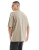 Bershka oversized T-shirt in sand