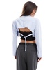 Bershka cropped blazer in dusty blue