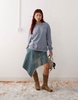 Monki oversized sweatshirt with applique stars in washed blue