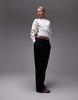 Topshop knit compact fitted waist sweater in ivory