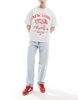 Bershka 90s straight jean in light blue
