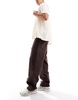 Bershka baggy jeans in chocolate brown