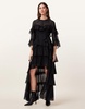 AllSaints Nat ruffle dress in black