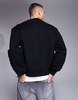 ASOS DESIGN premium heavyweight boxy oversized sweatshirt 400gsm in black