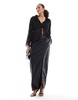 ONLY front tie sheer top with embroidery details in black