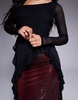 AFRM doris mesh asymmetrical longsleeve top in black