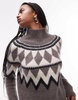 AllSaints Tura fairisle sweater in gray