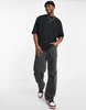 ASOS DESIGN oversized t-shirt in black with rose print