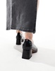 ASOS DESIGN Wide Fit Saint block mid heeled shoes in black