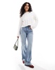 Bershka cable sweater in ecru