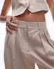 Mango mix slouchy longline tailored pants in light beige - part of a set