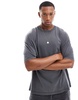 ADPT oversized t-shirt with statue back print in washed gray