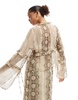 ASOS DESIGN chiffon ruffle detail blouse in snake print