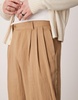 ASOS DESIGN smart wide leg linen look pants with double pleats in light brown