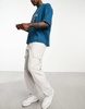 Bershka straight leg cargo in light gray