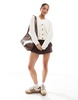 Brave Soul textured v-neck cardigan in cream
