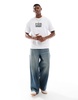 Bershka back graphic t-shirt in white