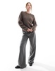 & Other Stories alpaca and wool blend fluffy knit sweater in dark mole