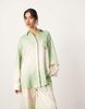 ASOS EDITION oversized shirt in green ombre print - part of a set