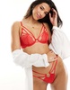 Ann Summers Lovers Lace non-padded plunge bra in red