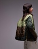 Topshop patchwork quilted liner jacket in multi