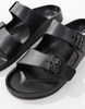 ASOS DESIGN two strap sandals in black rubber