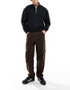 ASOS DESIGN essential boxy oversized sweatshirt with quarter zip in black
