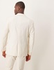 ASOS DESIGN skinny suit jacket with linen in cream
