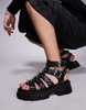 ASOS DESIGN gladiator sandals with studs on chunky soles in black