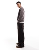 ASOS DESIGN super baggy jeans with brown tint in washed black