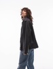 AllSaints Daylen relaxed leather biker jacket in black