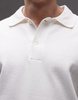 ARKET textured jersey short sleeve polo shirt in white